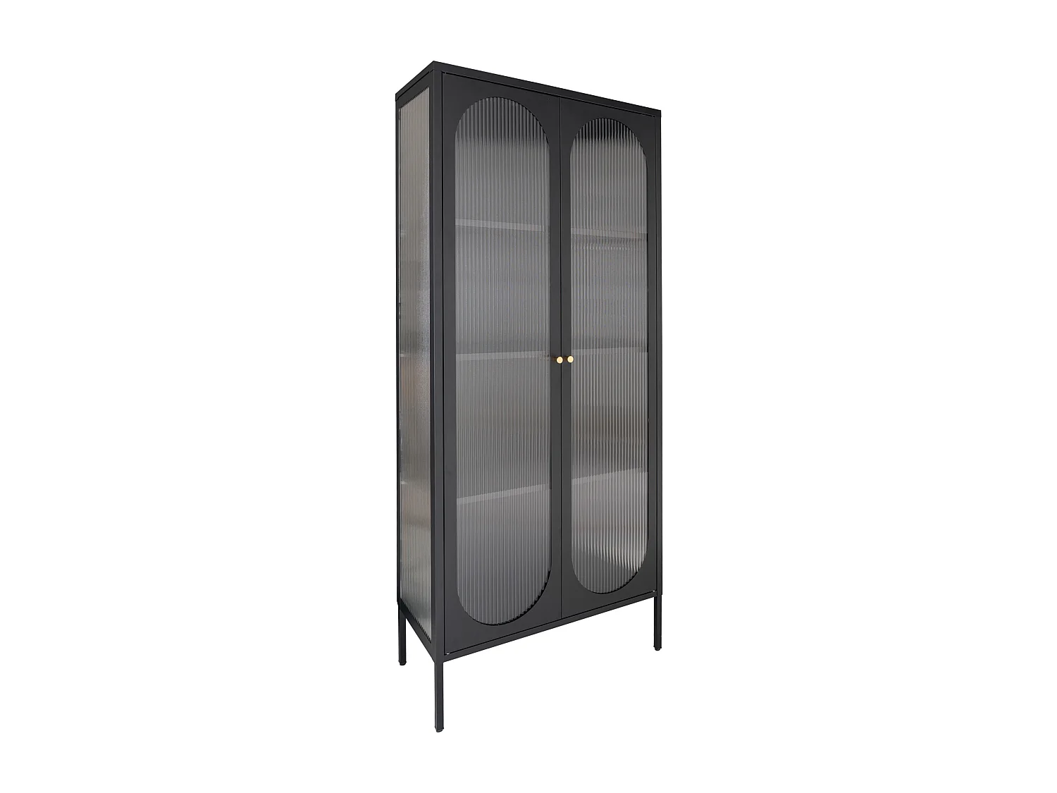 Adelaide Armoire vitrine, 2 portes vitrées, noir.
