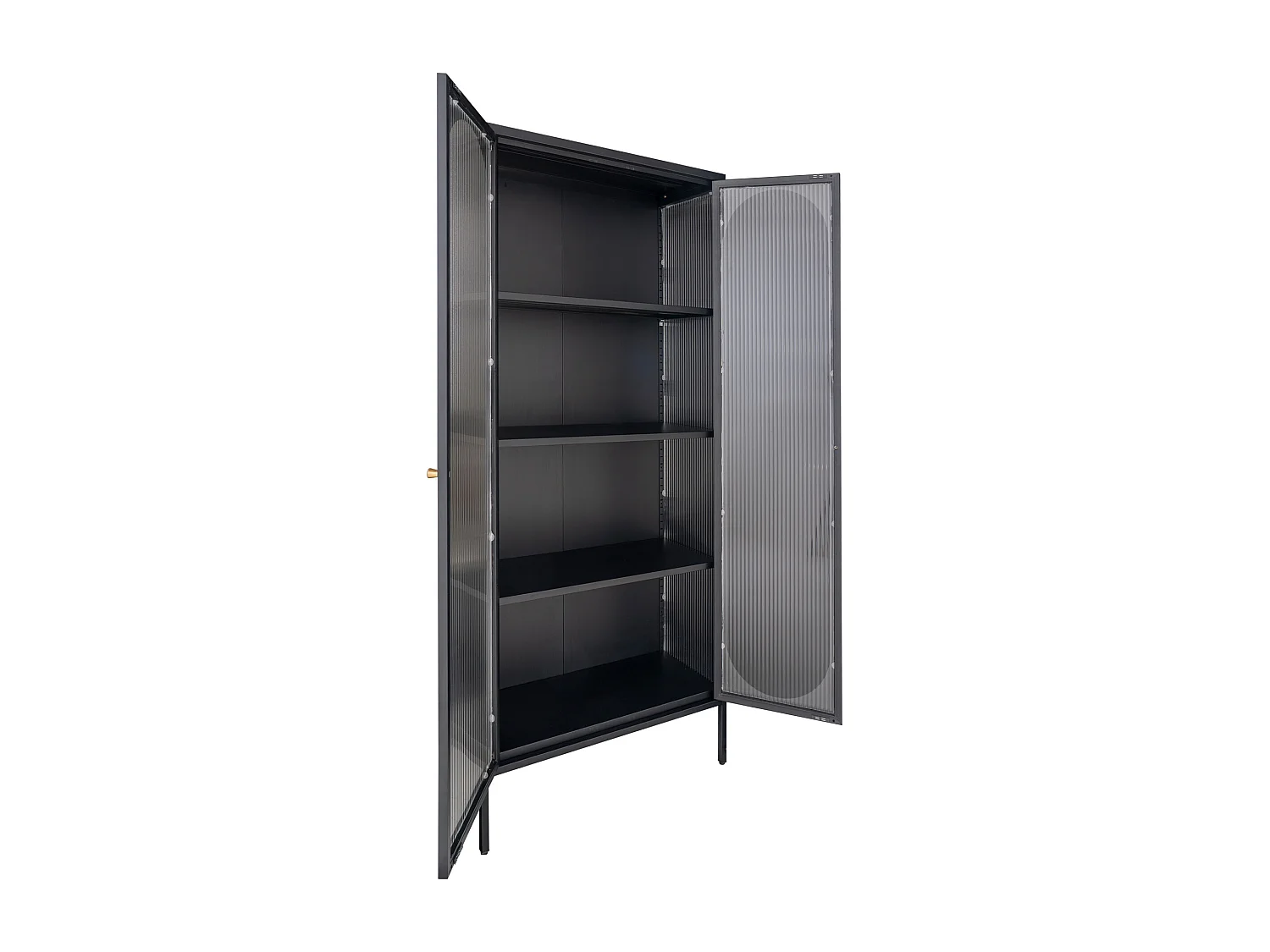Adelaide Armoire vitrine, 2 portes vitrées, noir.