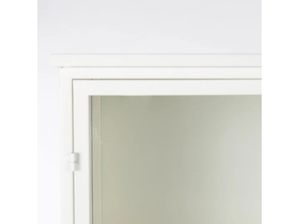 Miya - Vitrine 2 portes en verre et métal H150cm : Couleur - Blanc