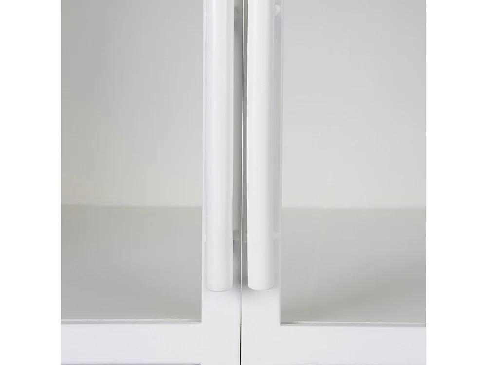 Miya - Vitrine 2 portes en verre et métal H150cm : Couleur - Blanc