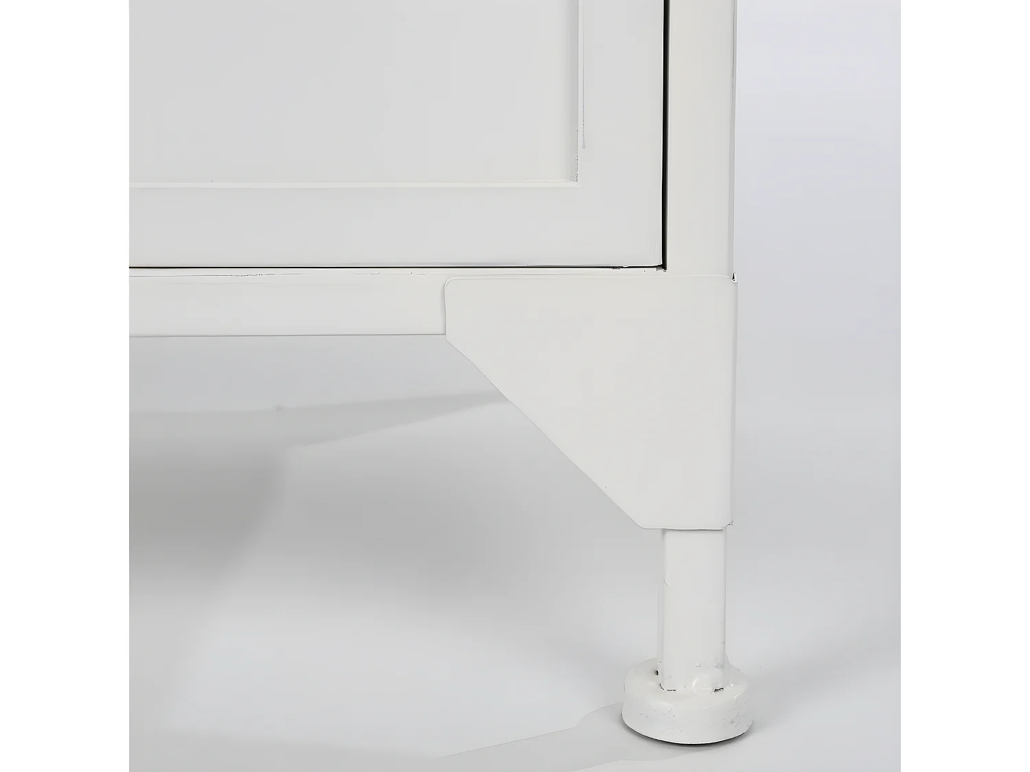 Miya - Vitrine 2 portes en verre et métal H150cm : Couleur - Blanc