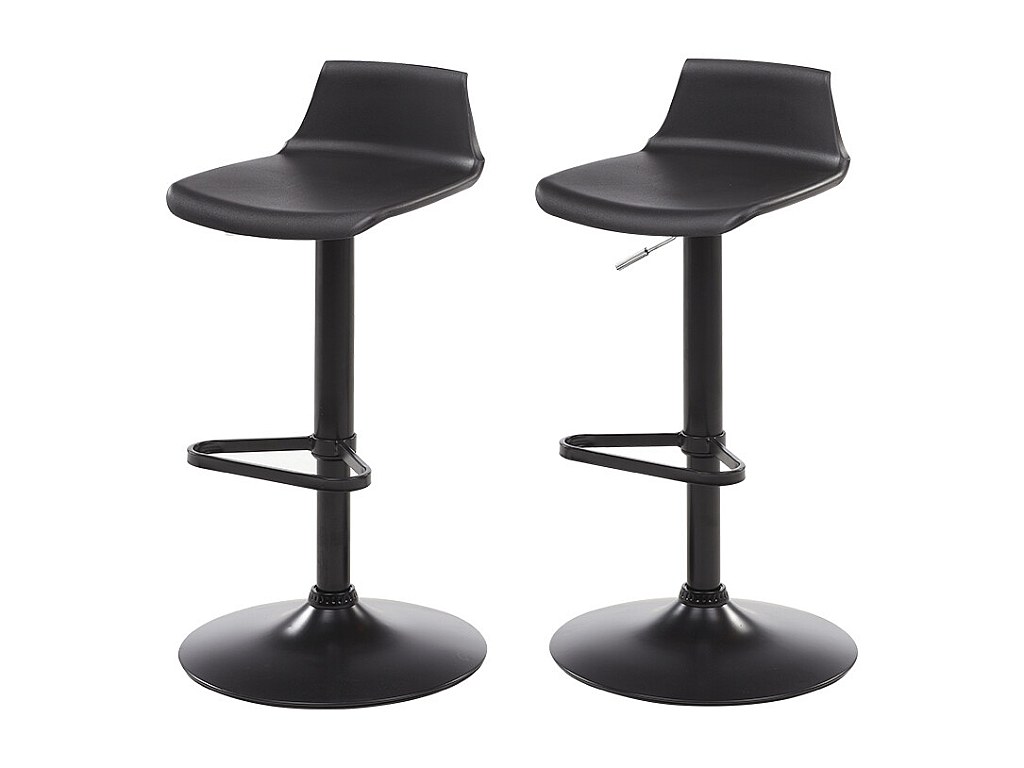 Barhocker 2er-Set höhenverstellbar - Polypropylen - Schwarz - CALAS