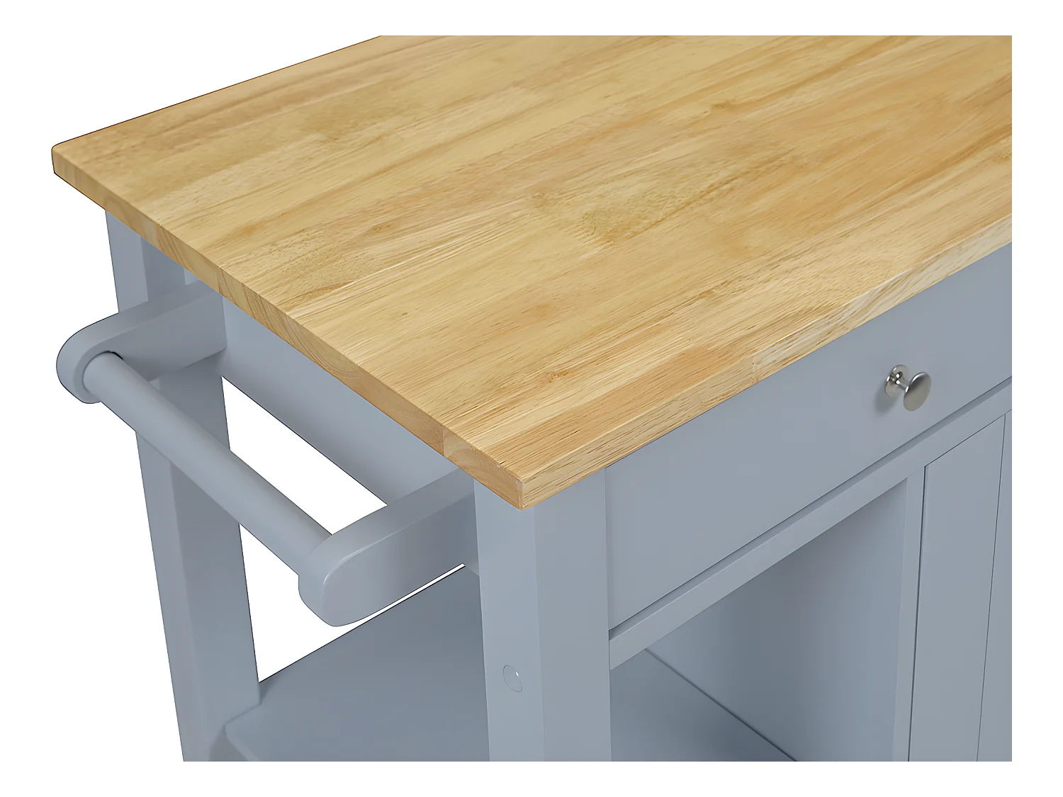 Keukentafeltje op wielen HALEY - 1 deur en 2 laden - Hevea