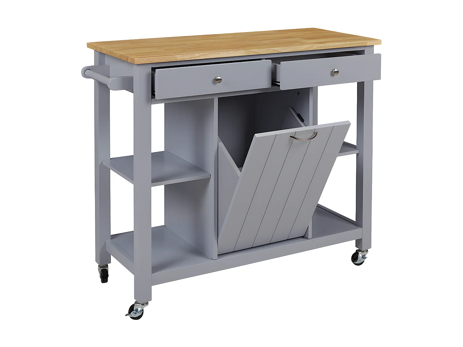 Carrito de servicio para cocina HALEY - 1 puerta y 2 cajones - Hevea