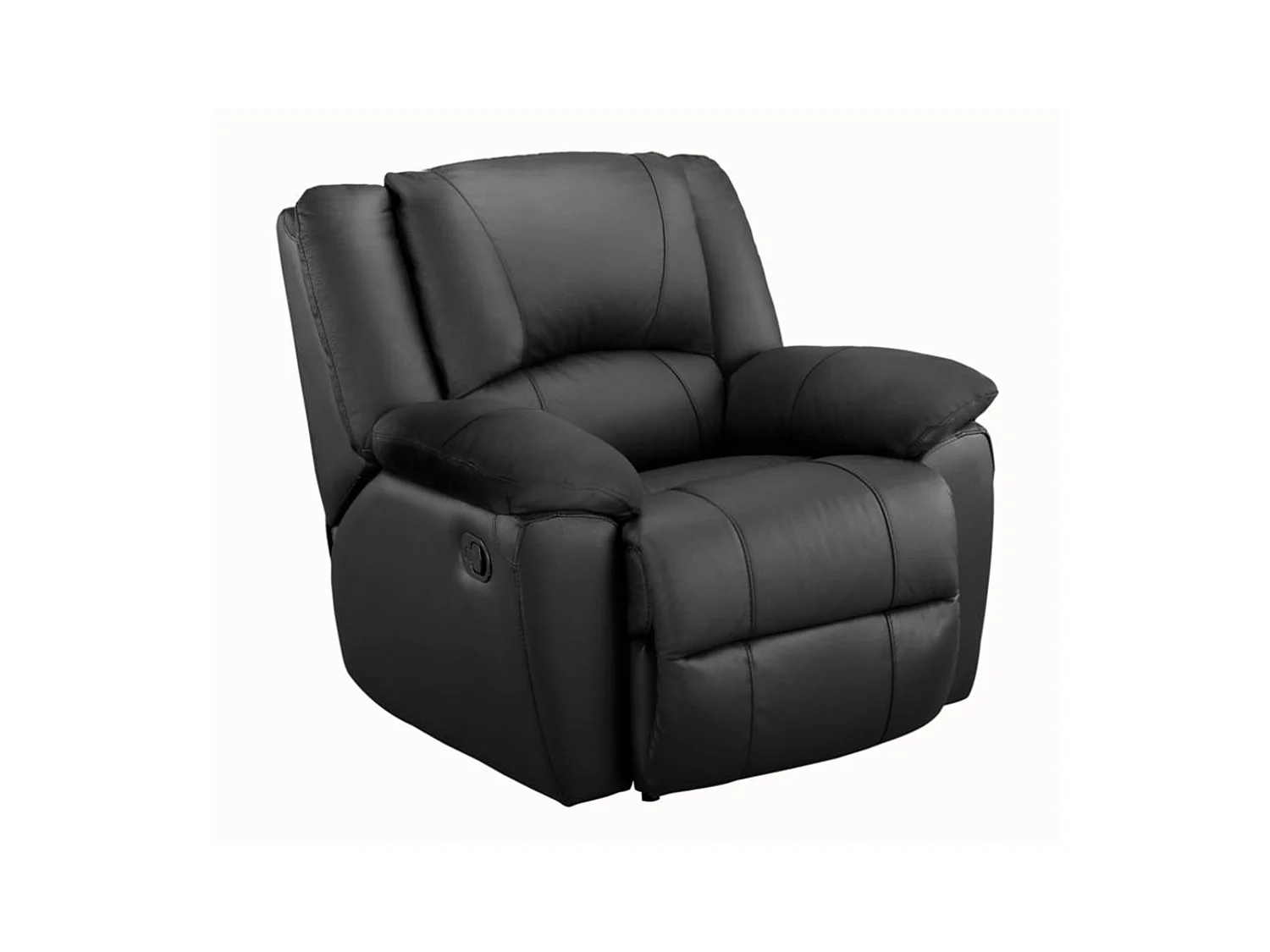 Canapé 3 places et un fauteuil relax en cuir AROMA - Noir