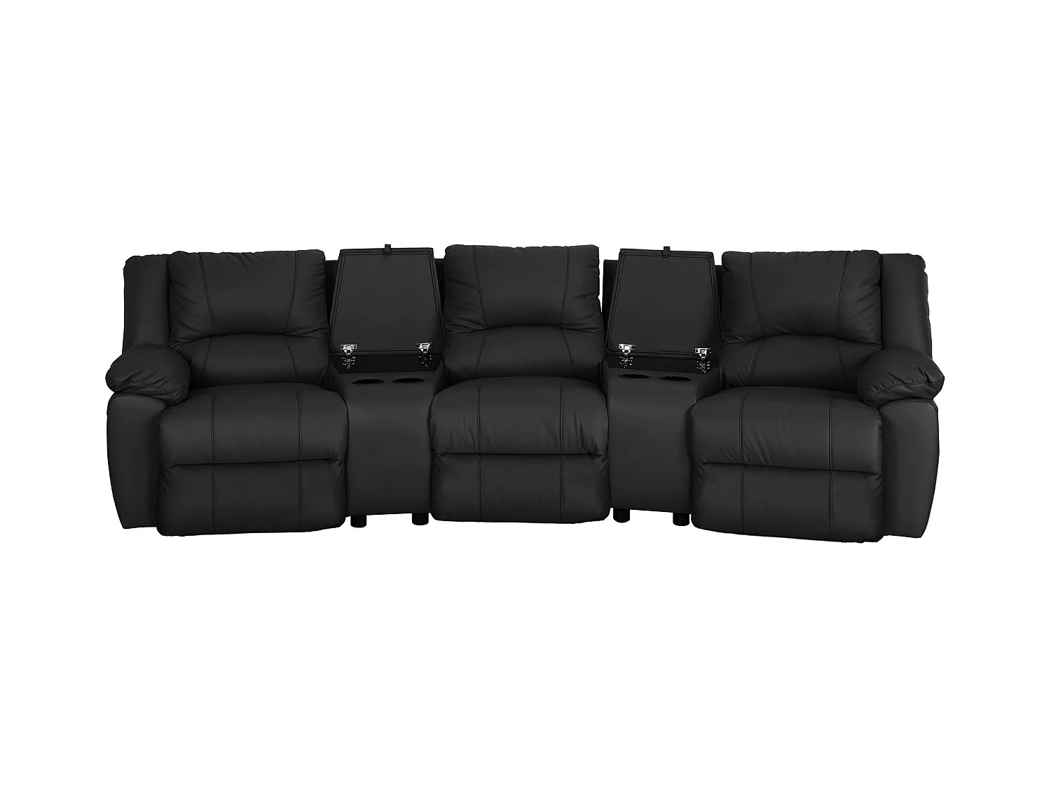 3-personers sofa og en læderlænestol AROMA - Sort