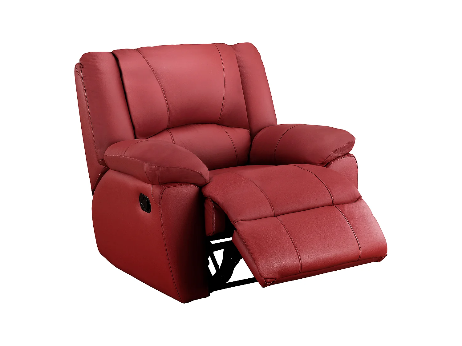 Divano relax 3+1 posti in cuoio Rosso - AROMA