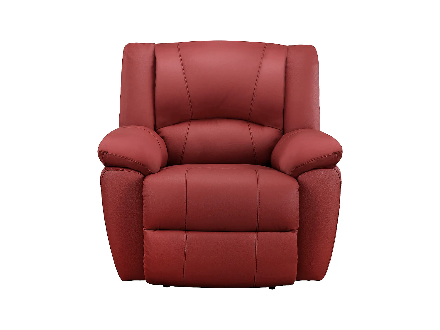 Divano relax 3+1 posti in cuoio Rosso - AROMA