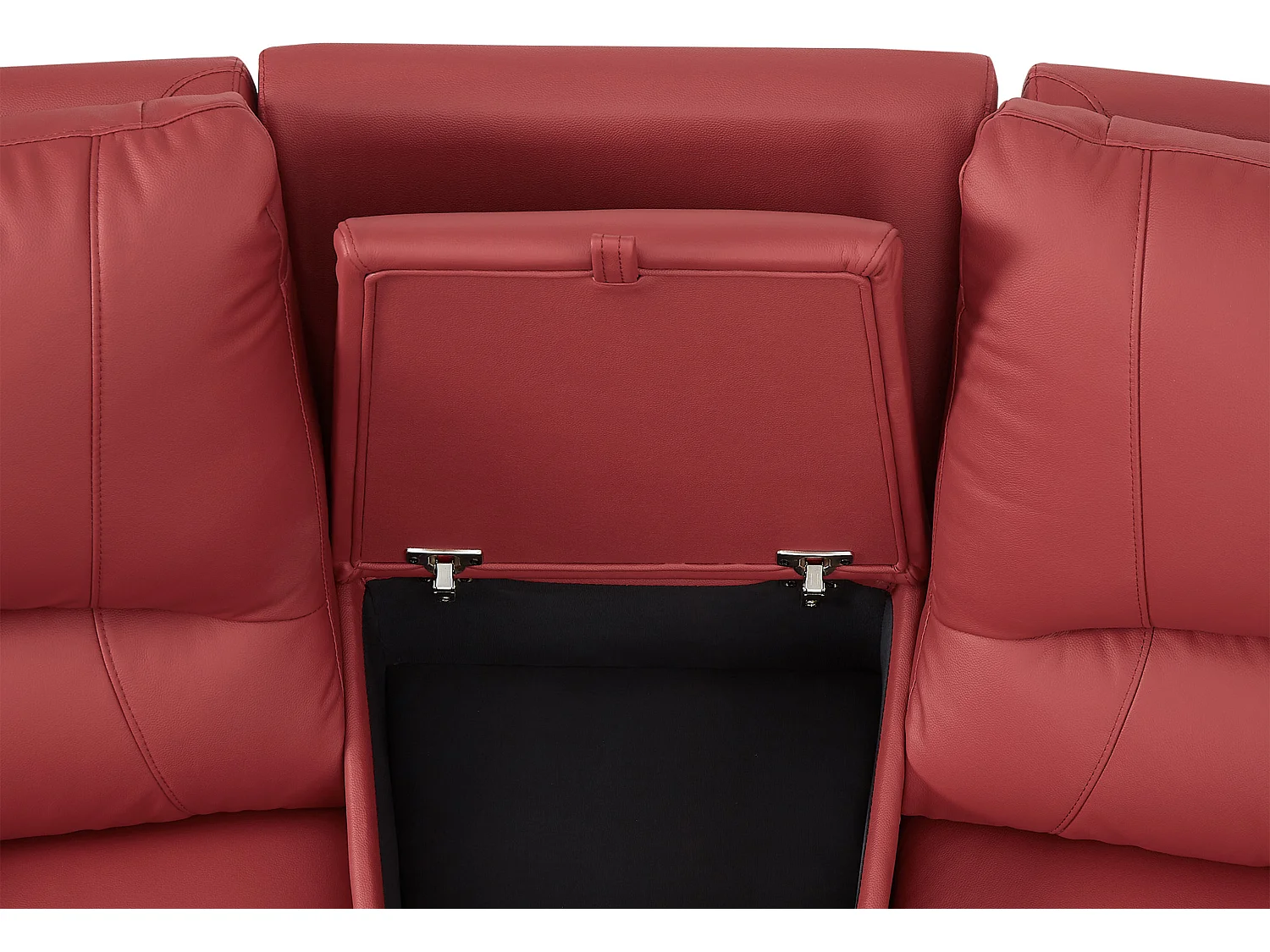 Canapé 3 places et un fauteuil relax en cuir AROMA - Rouge