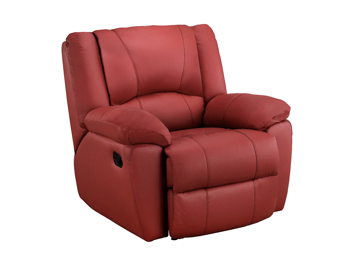 Canapé 3 places et un fauteuil relax en cuir AROMA - Rouge