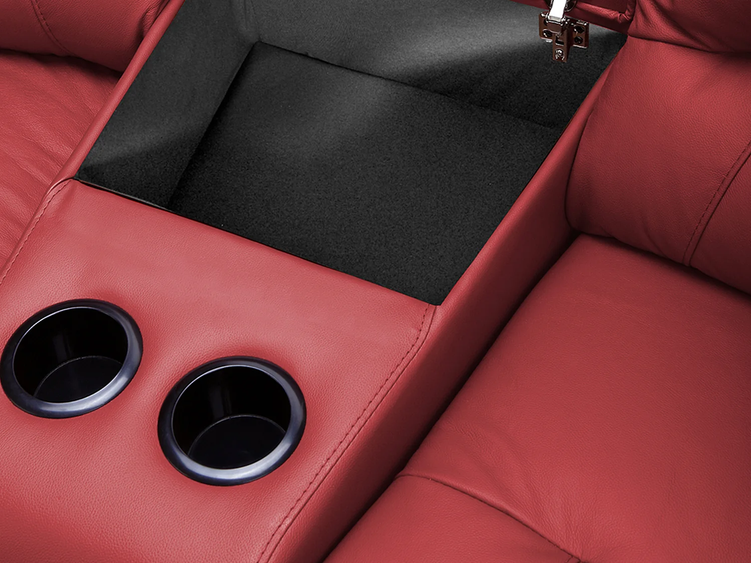 Canapé 3 places et un fauteuil relax en cuir AROMA - Rouge