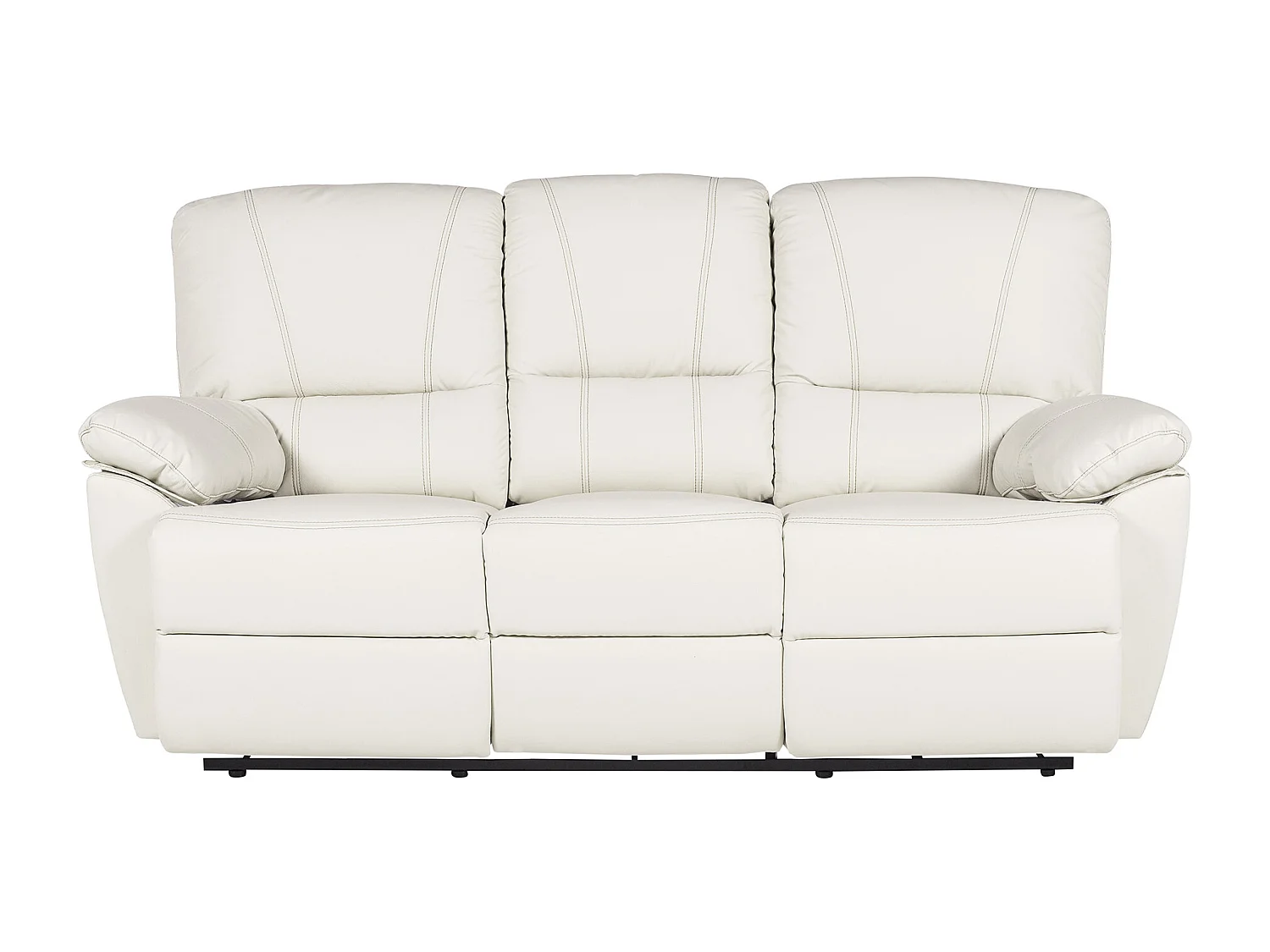 Relaxsofa 3-Sitzer und Sessel elektrisch - Leder - Elfenbeinfarben - MARCIS