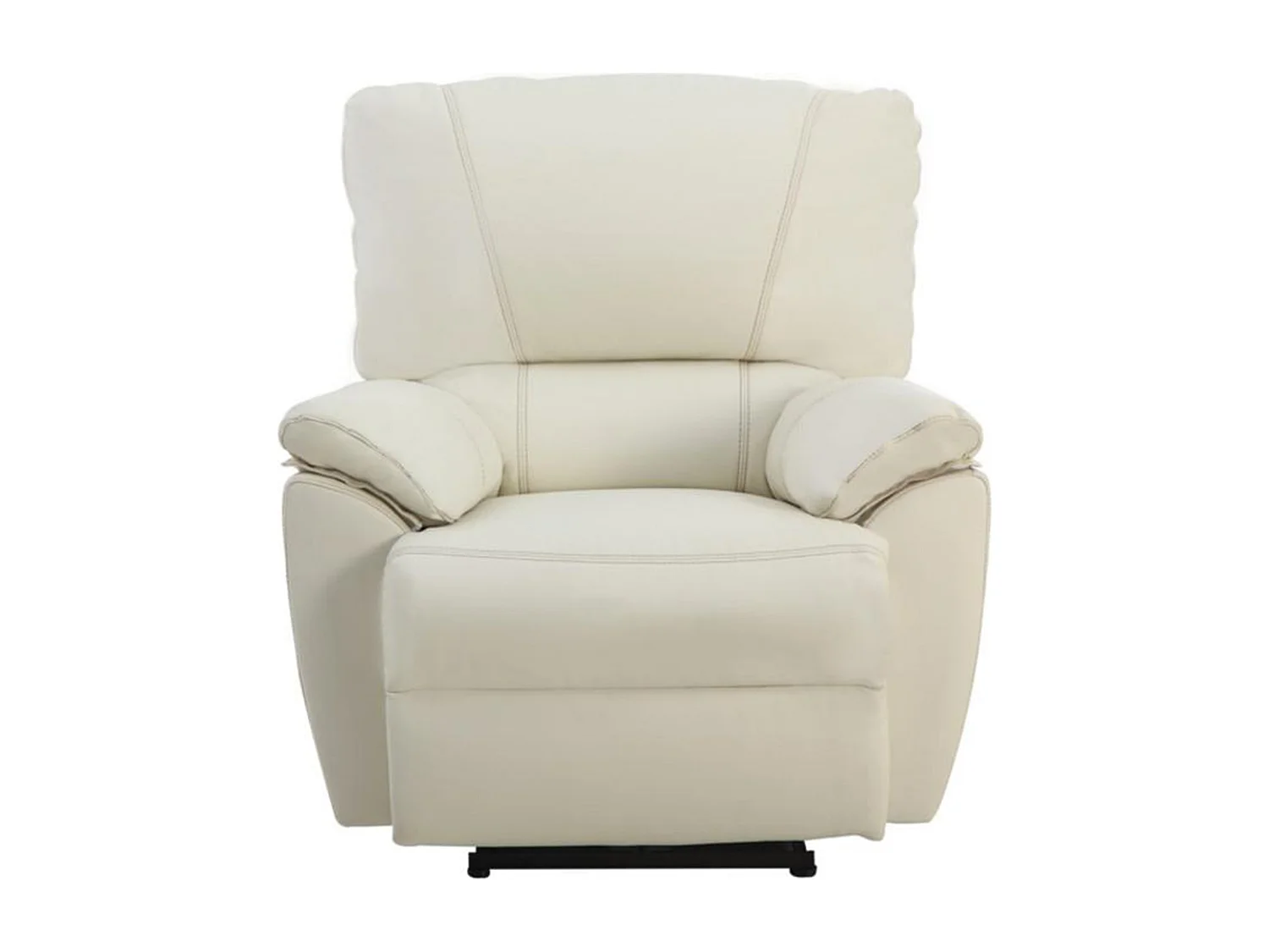 Canapé 3 places et un fauteuil relax électrique en cuir MARCIS - Ivoire