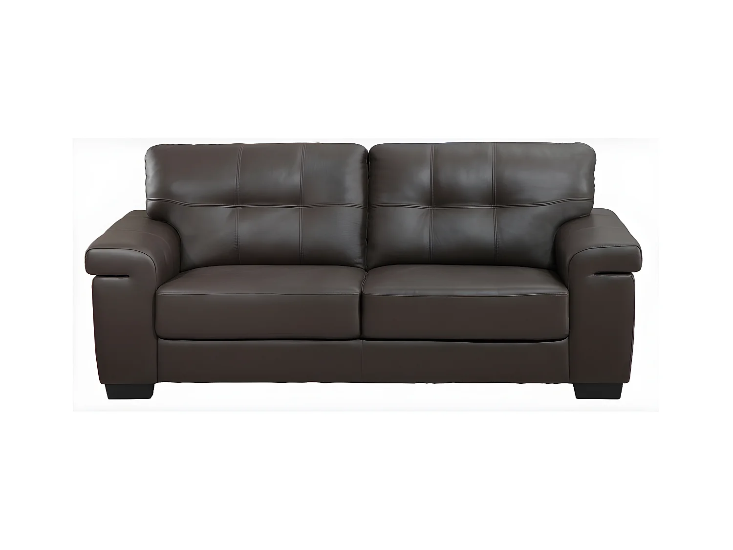 3- og 2-personers lædersofa HAZEL - Brun