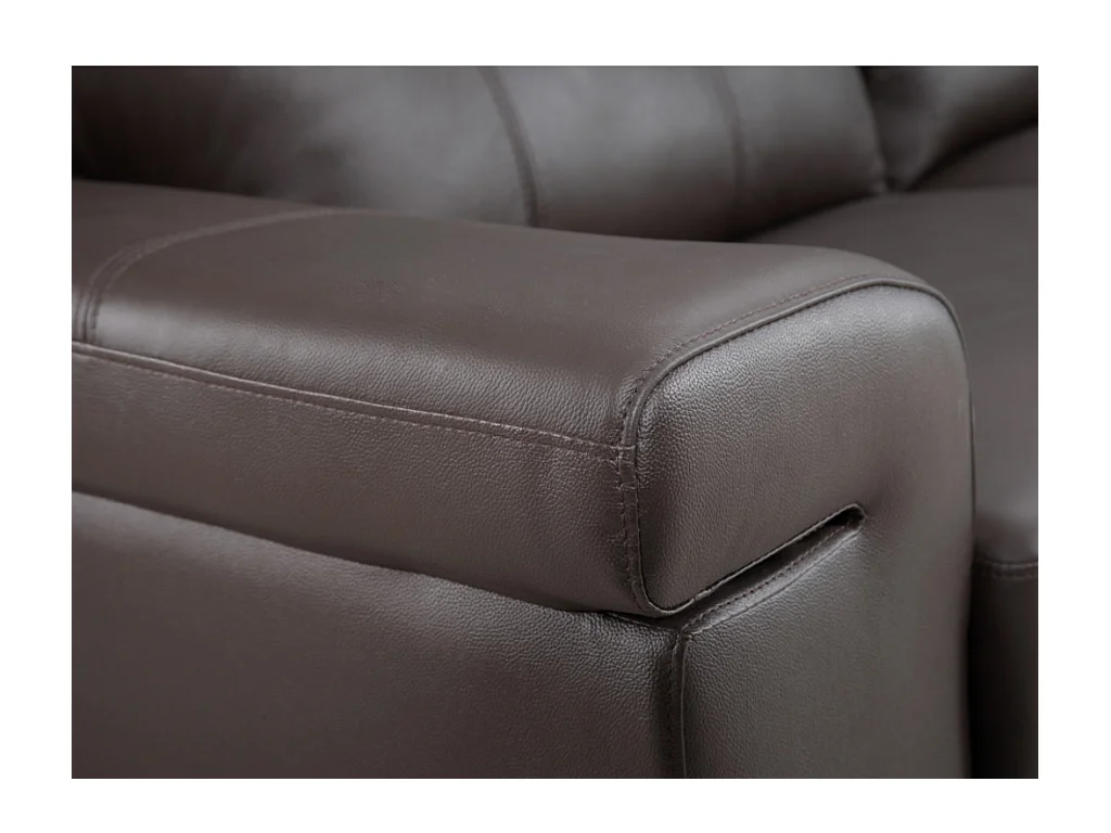 3- og 2-personers lædersofa HAZEL - Brun