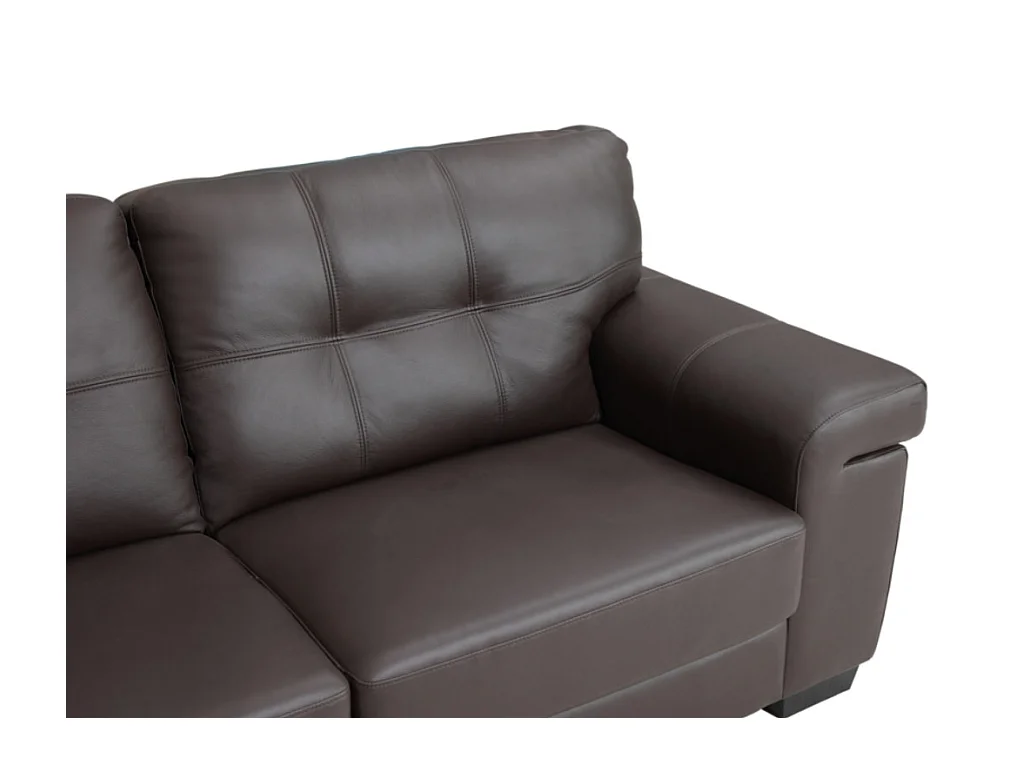 3- og 2-personers lædersofa HAZEL - Brun