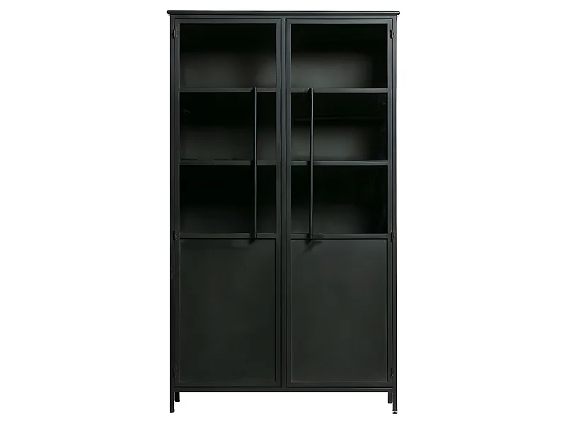 Exhibit - Vitrine 2 portes en métal H170cm - Noir