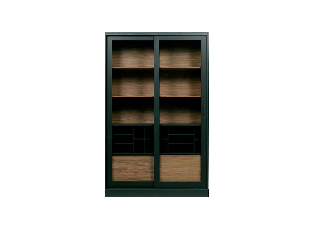 James - Vitrine 2 portes en bois H200cm - Noir