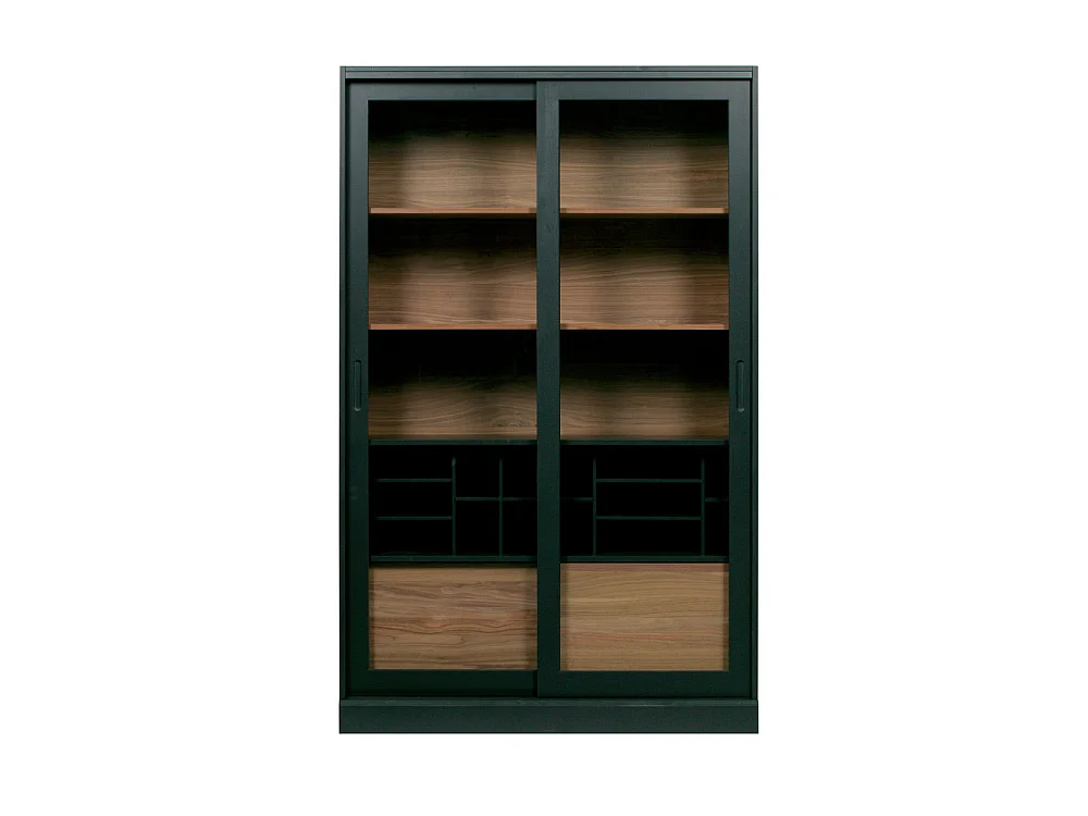 James - Vitrine 2 portes en bois H200cm - Noir