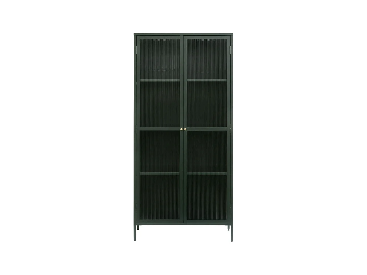 Bjorn - Vaisselier 2 portes en verre stié et métal H190cm - Vert foncé