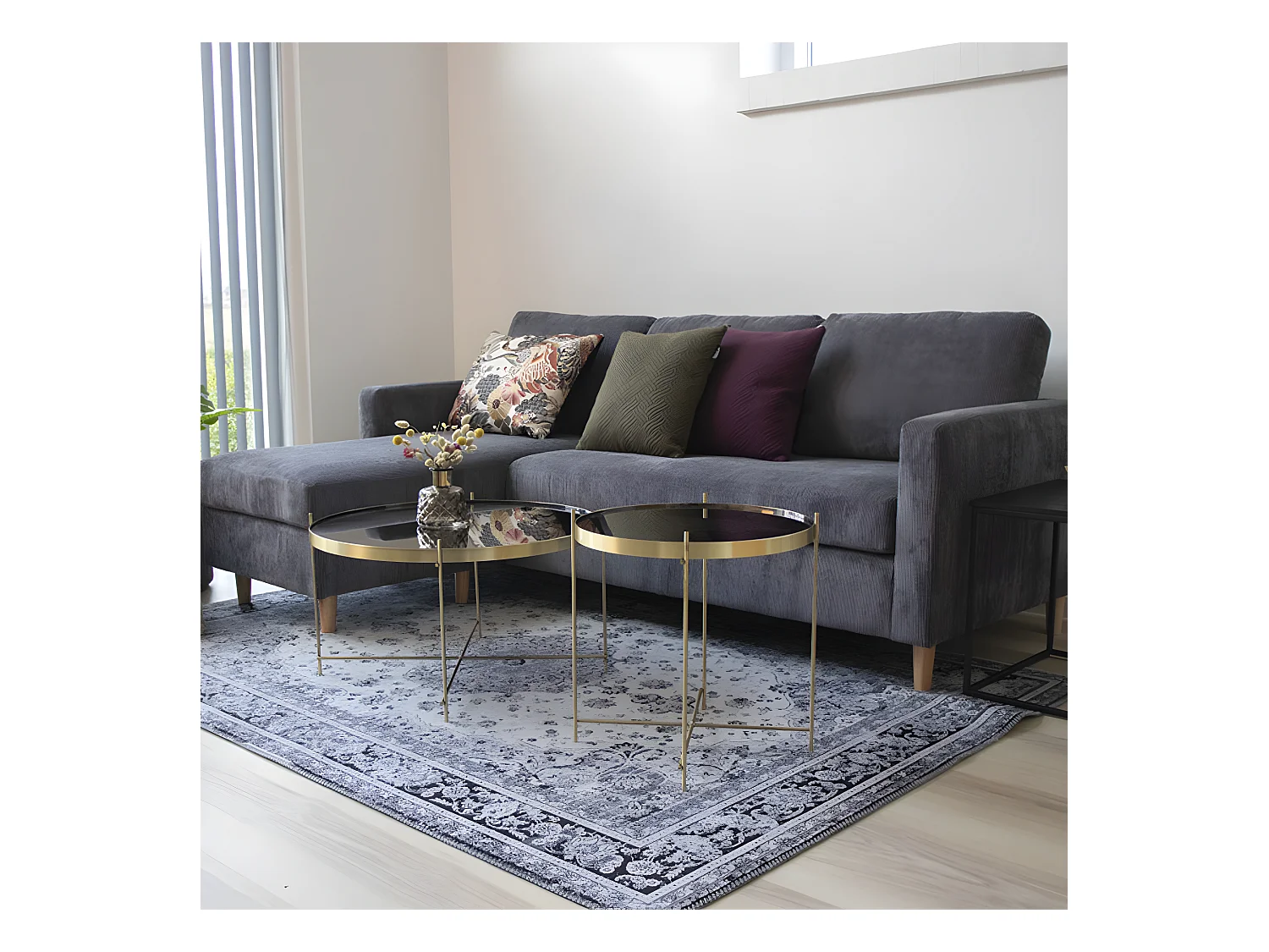 Venezia - Table basse en verre et métal ø70xh40cm - Laiton