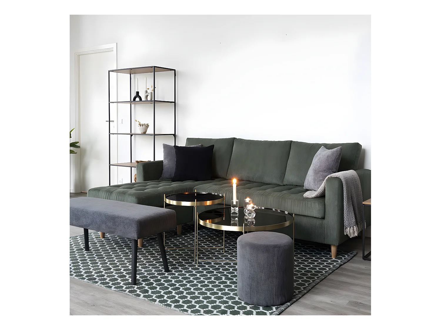 Venezia - Table basse en verre et métal ø70xh40cm - Laiton