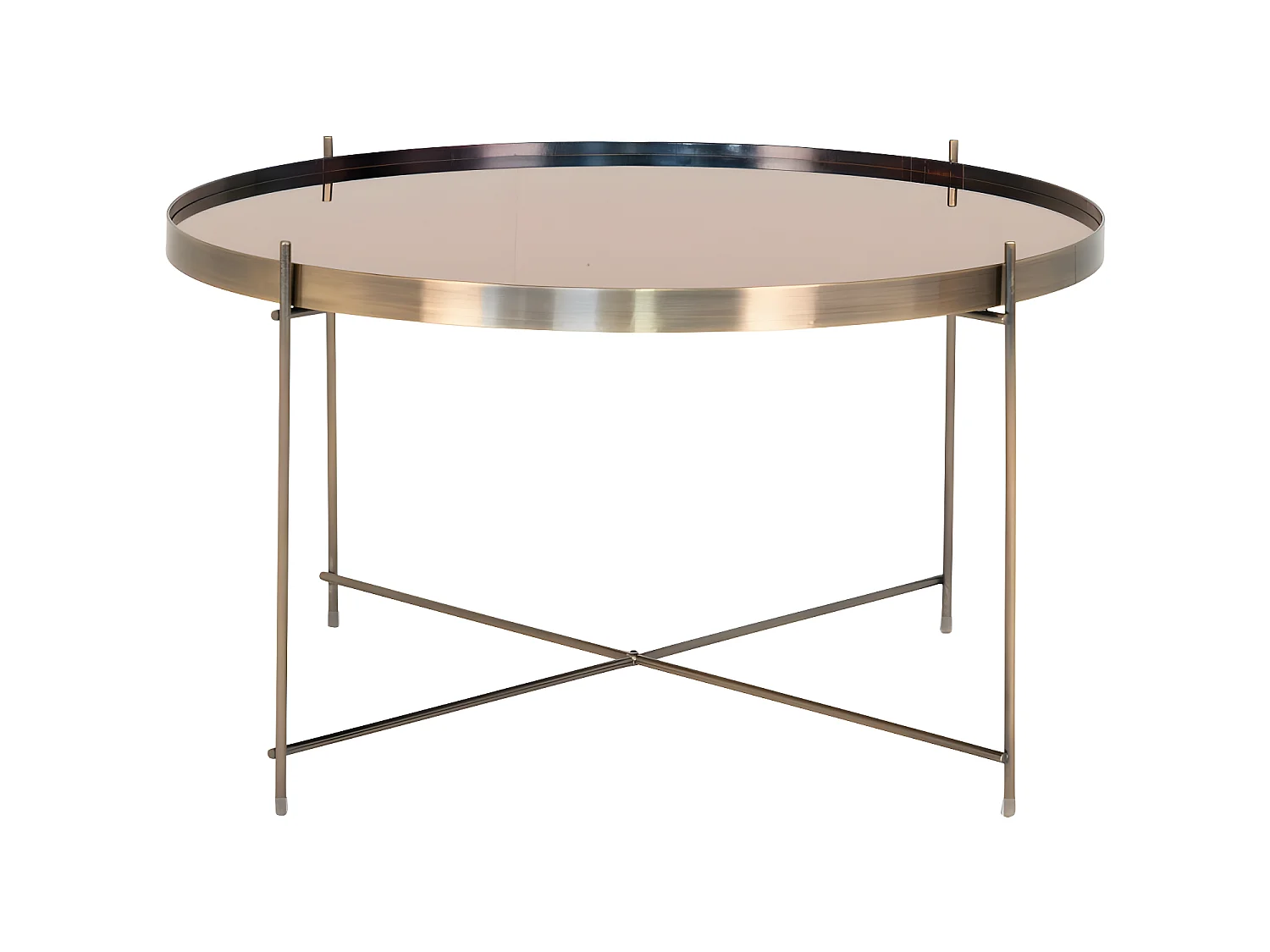 Venezia - Table basse en verre et métal ø70xh40cm - Laiton