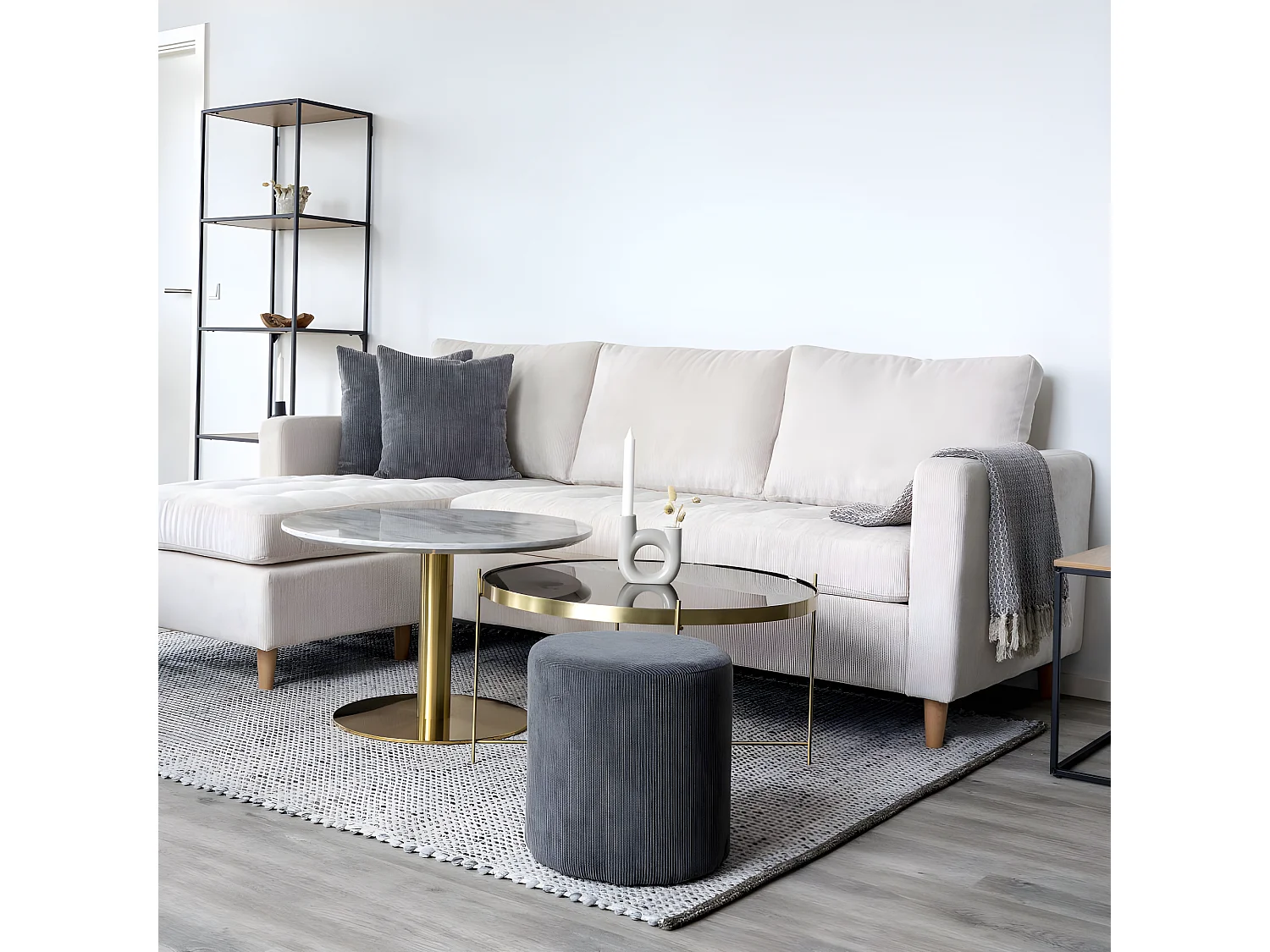 Venezia - Table basse en verre et métal ø70xh40cm - Laiton