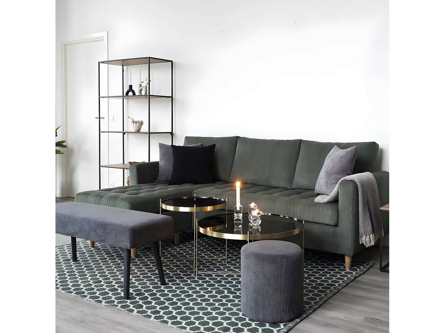 Venezia - Table basse en verre et métal ø70xh40cm - Laiton