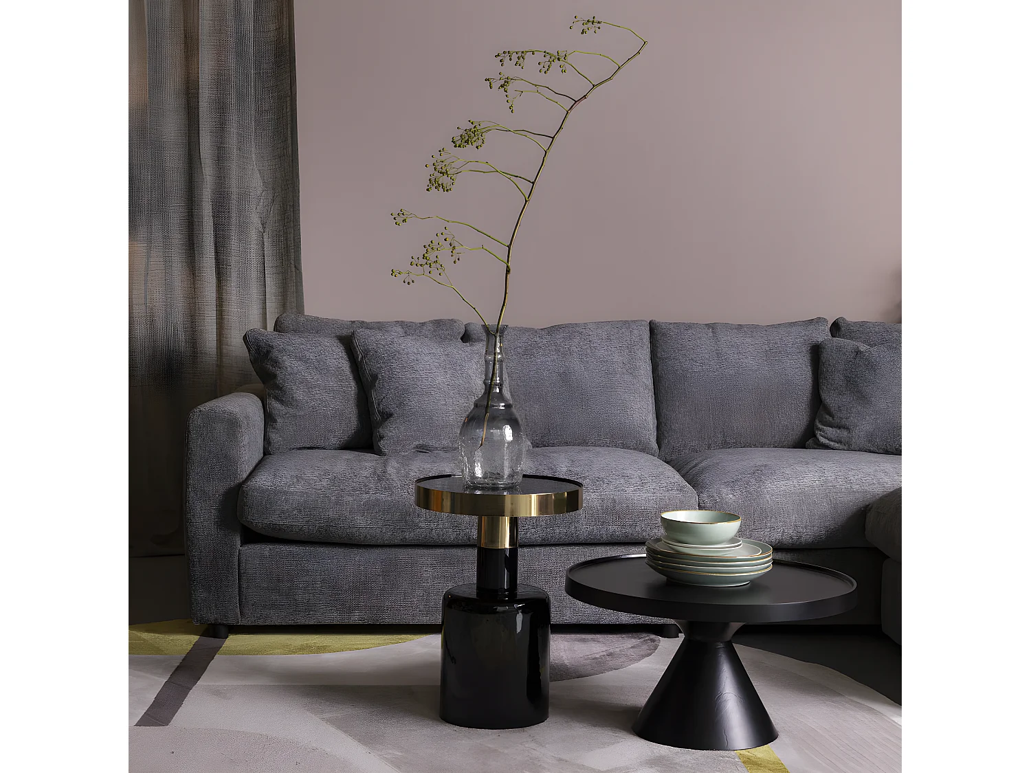 Floss - Table basse ronde en métal ø60cm - Noir