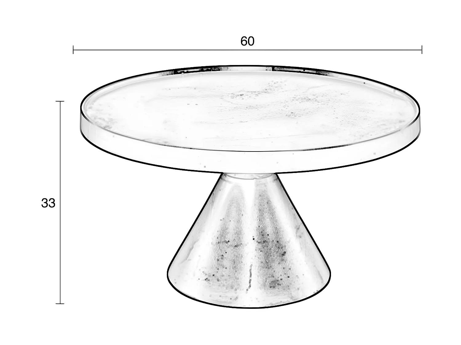 Floss - Table basse ronde en métal ø60cm - Noir