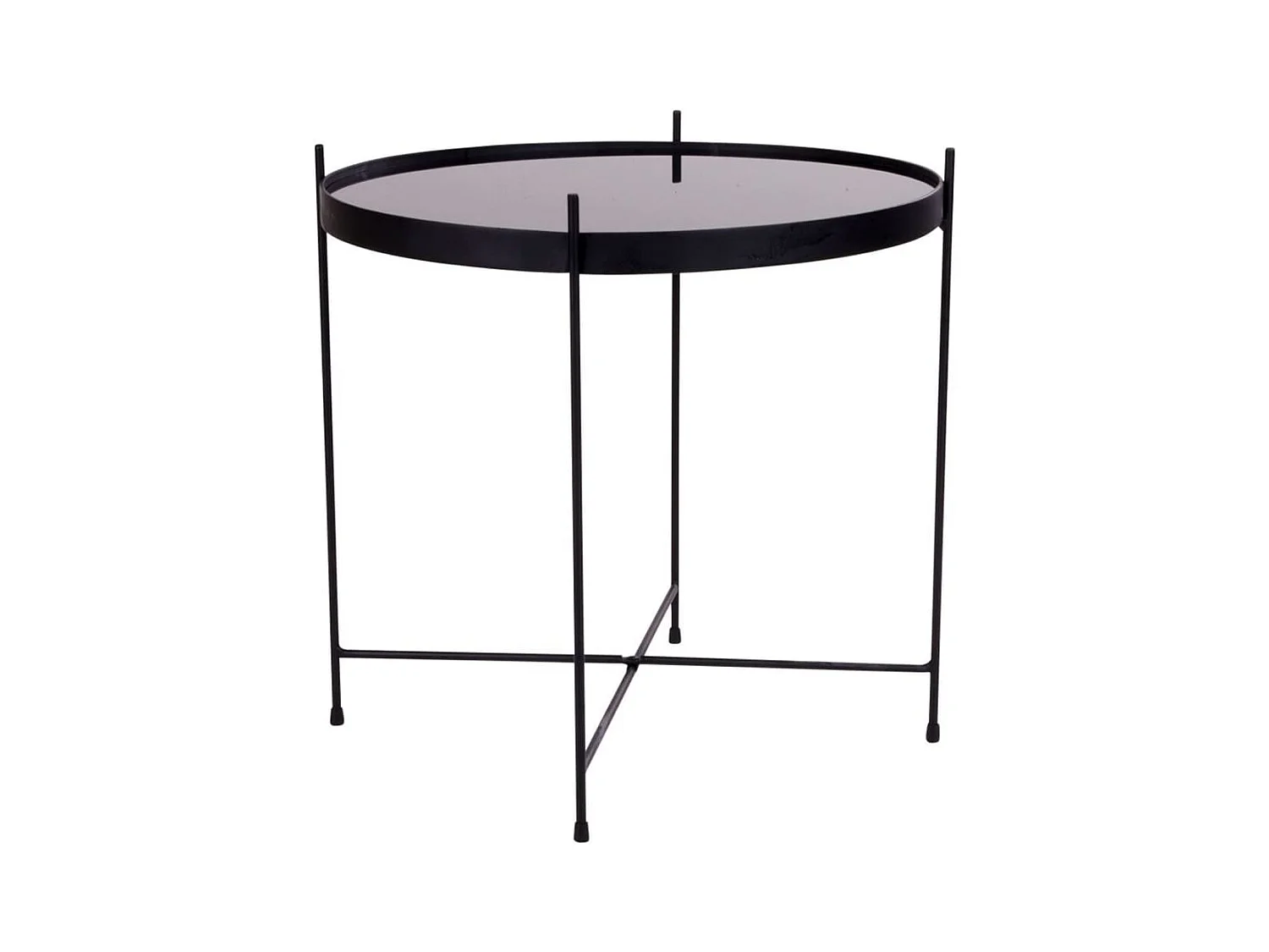 Mesa de café de acero negro Ø 48 x 48 cm