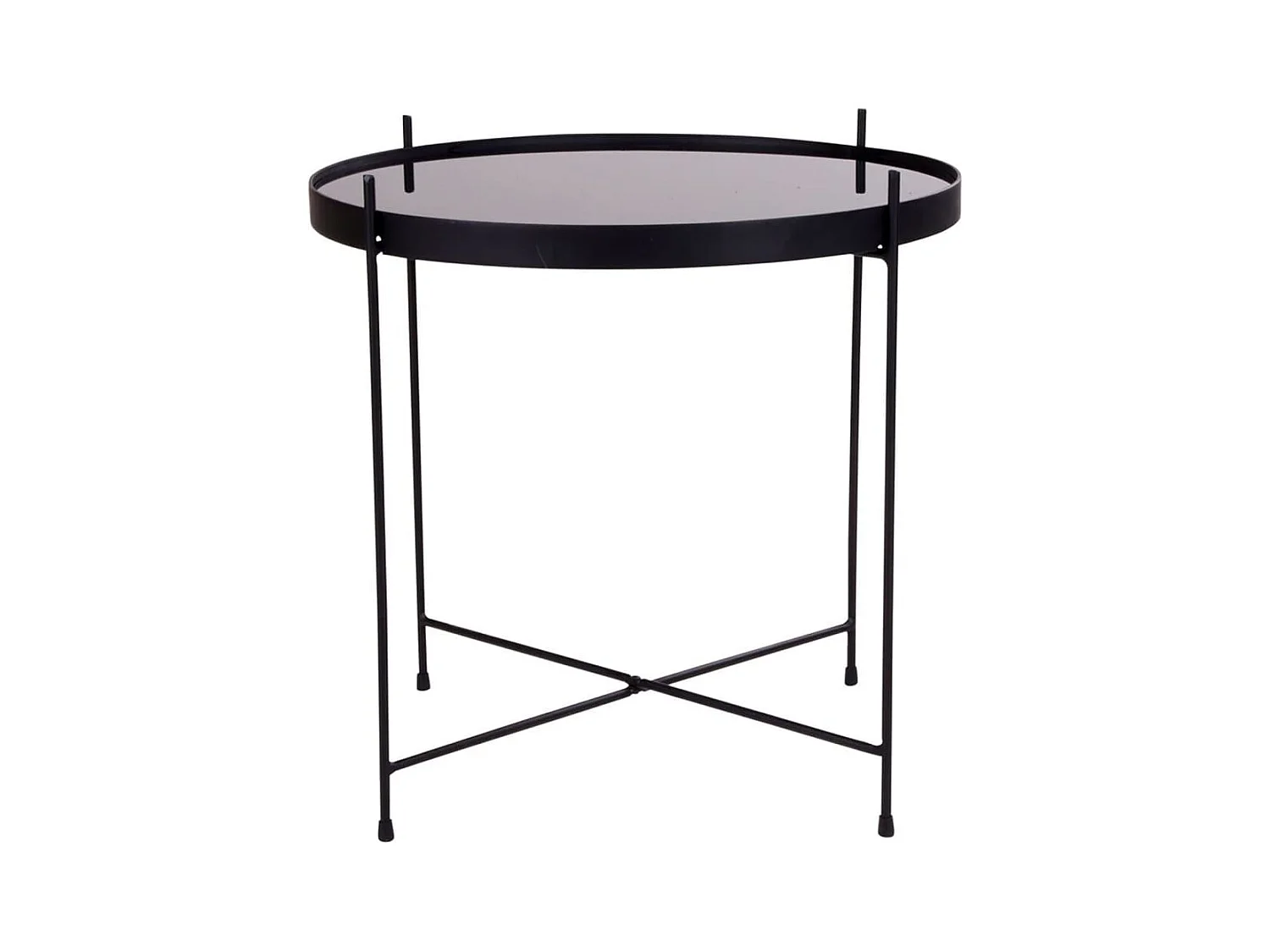 Mesa de café de acero negro Ø 48 x 48 cm