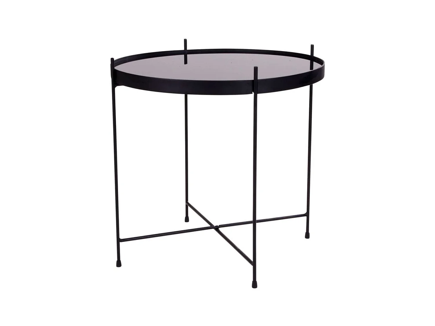 Mesa de café de acero negro Ø 48 x 48 cm