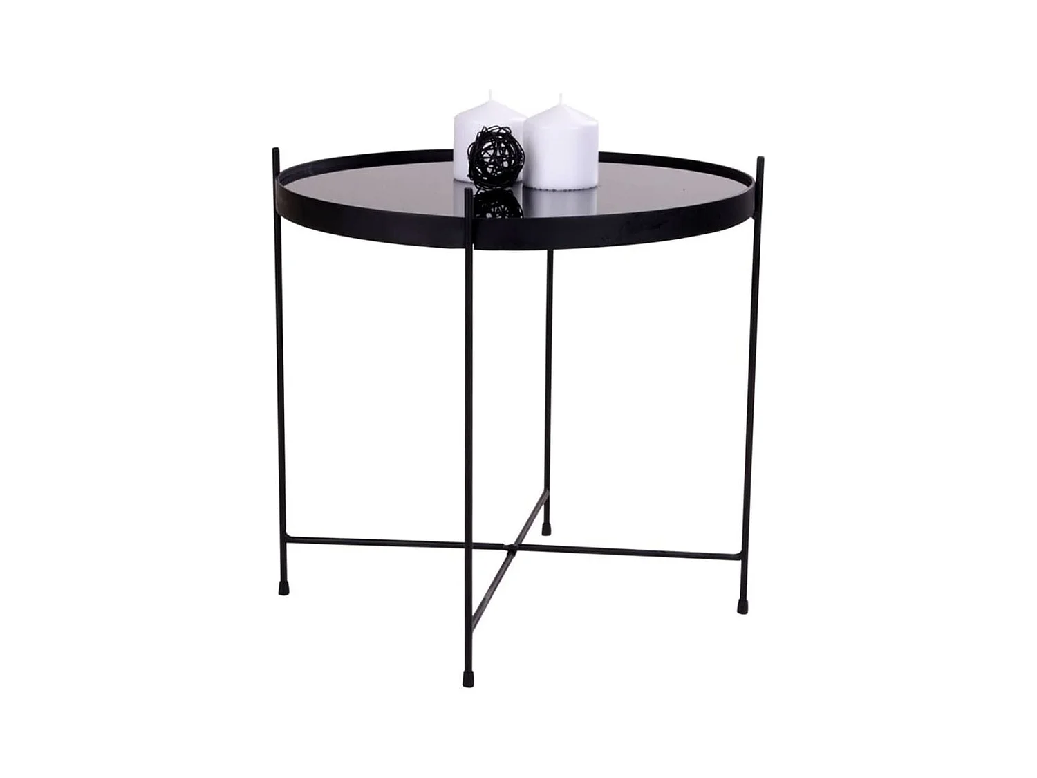 Mesa de café de acero negro Ø 48 x 48 cm