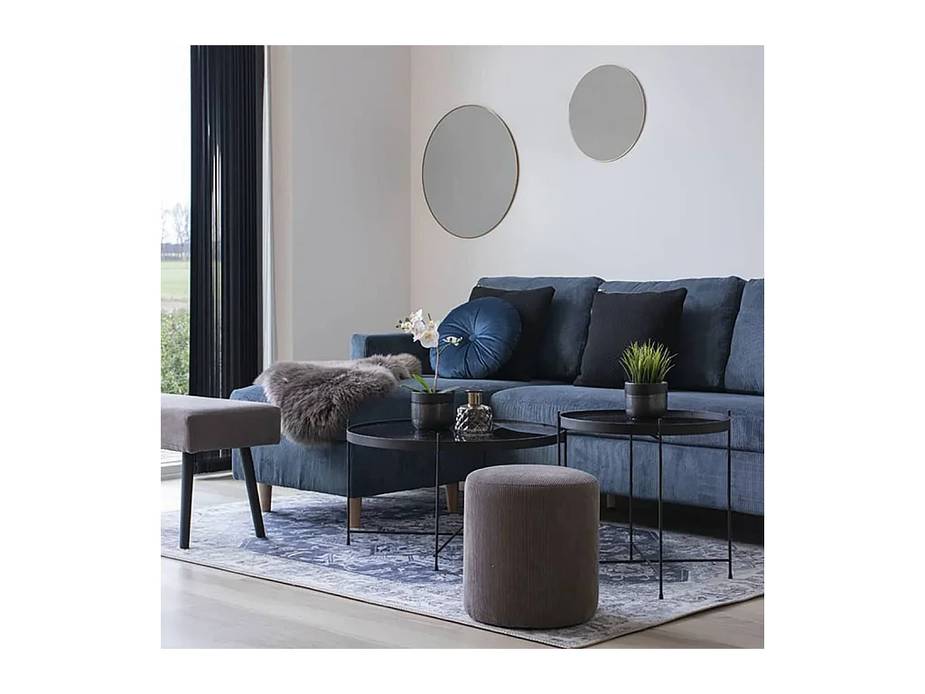 Mesa de café de acero negro Ø 48 x 48 cm