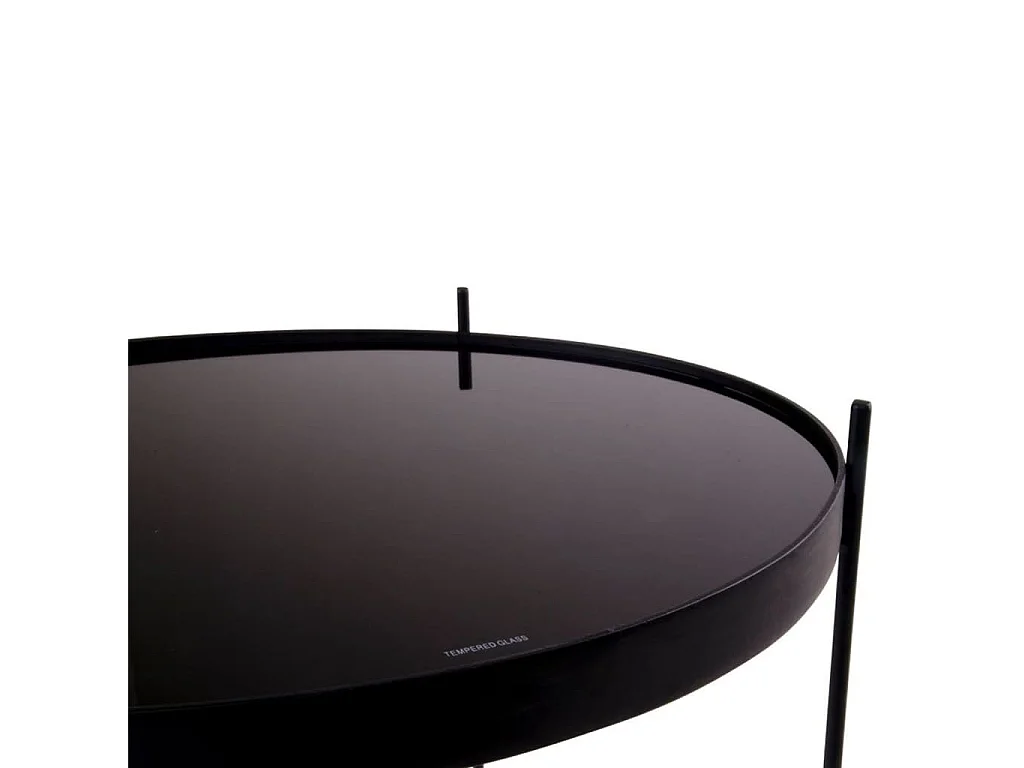 Mesa de café de acero negro Ø 48 x 48 cm