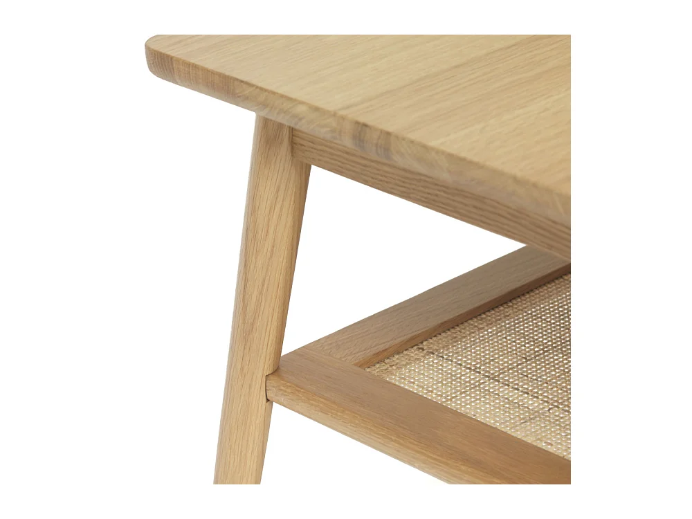 Kiyo - Table basse en bois et cannage 120x60cm - Bois clair