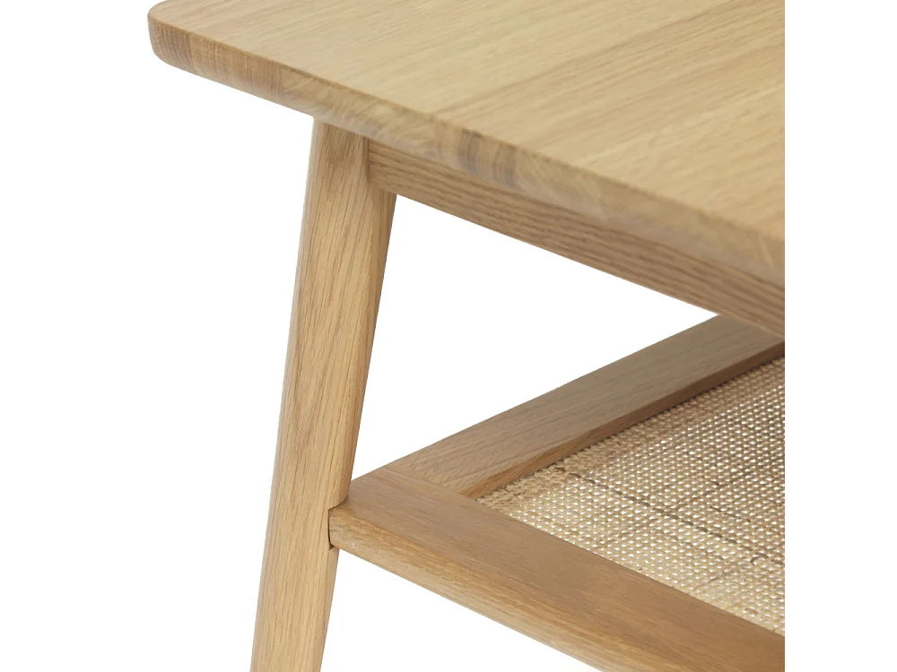 Kiyo - Table basse en bois et cannage 120x60cm - Bois clair