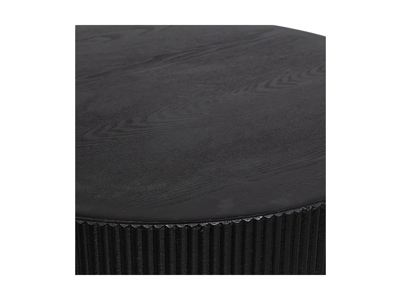 Sanne - Table basse ronde en bois ø60cm - Noir