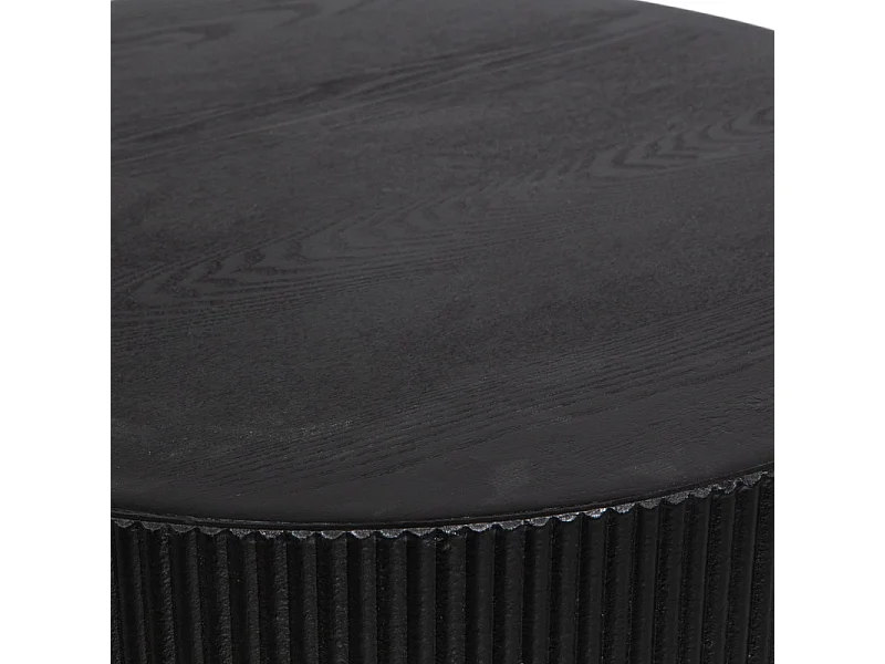 Sanne - Table basse ronde en bois ø60cm - Noir