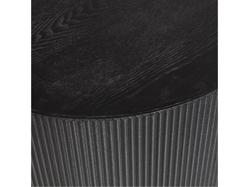 Sanne - Table basse ronde en bois ø60cm - Noir