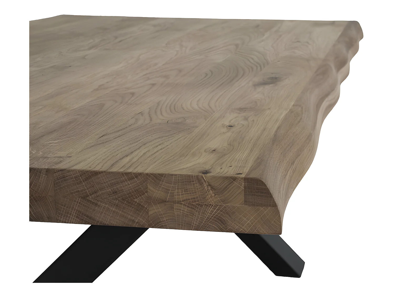 Tony salontafel met golvende rand, gerookte eik.