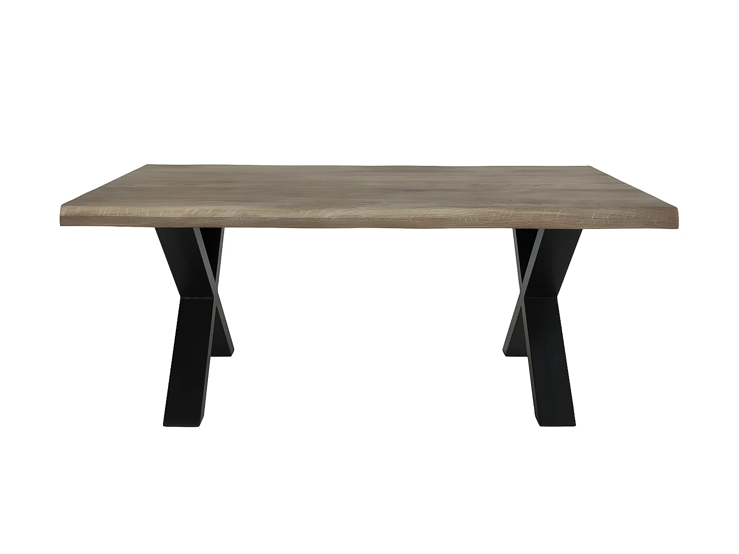 Toulon - Table basse en métal et bois - Bois foncé / noir