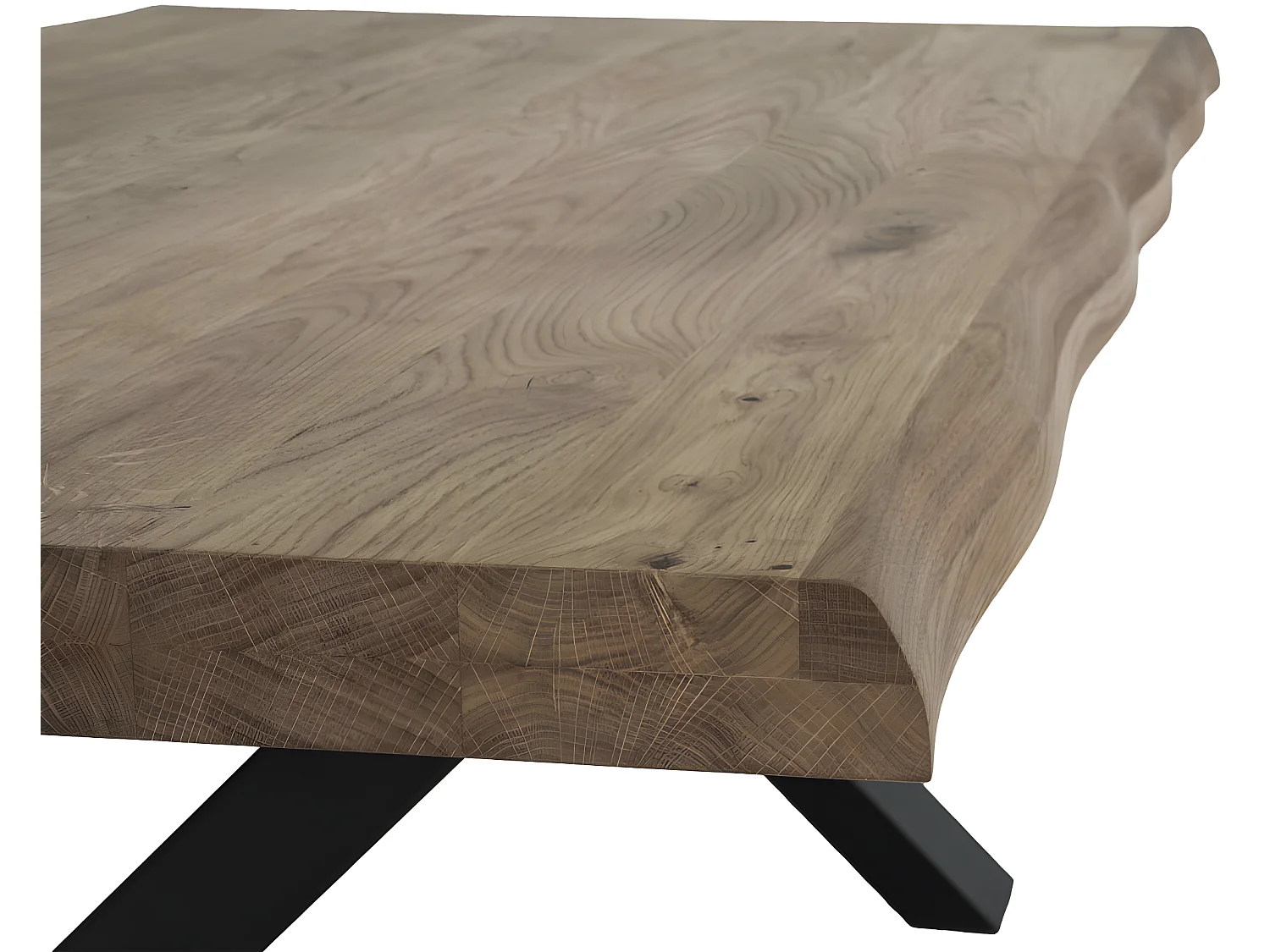 Tony salontafel met golvende rand, gerookte eik.