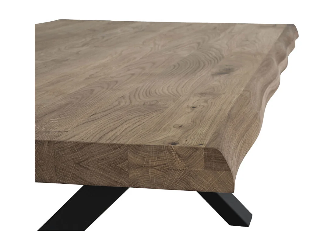 Tony salontafel met golvende rand, gerookte eik.