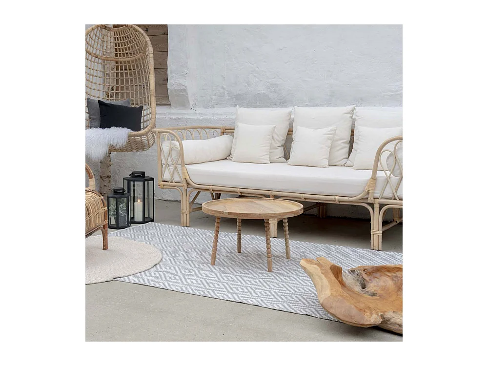 Jammu - Table basse ronde en manguier ø60cm - Naturel