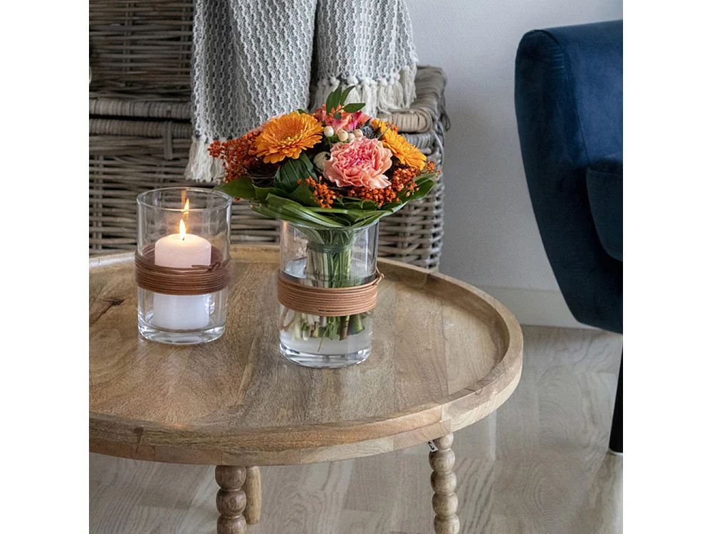 Mesa de café de madera de mango Ø 60 x 35 cm