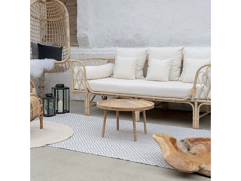 Mesa de café de madera de mango Ø 60 x 35 cm