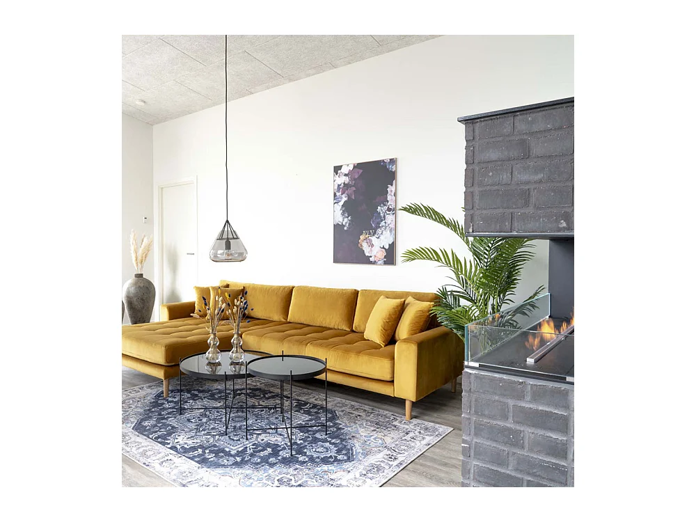 Venezia - Table basse en verre et métal ø70xh40cm - Noir